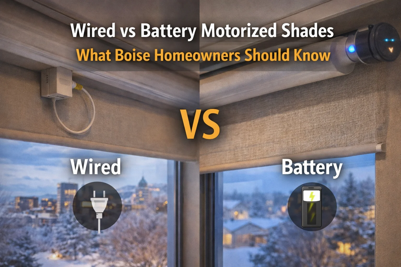 Wired vs Battery Motorized Shades: What Boise Homeowners Should Know